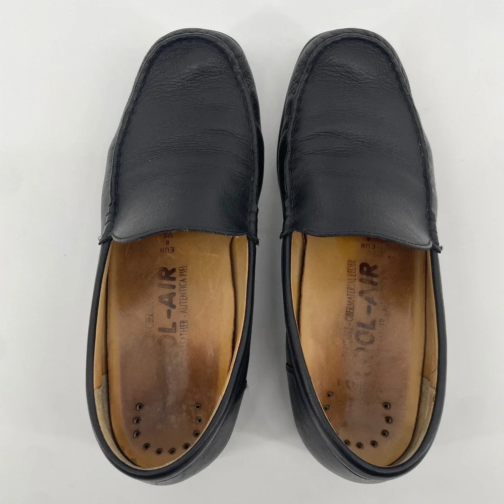 Mephisto Loafers Mens 8.5 Black Leather Cool-Air Slip On Moc Toe 54214 067